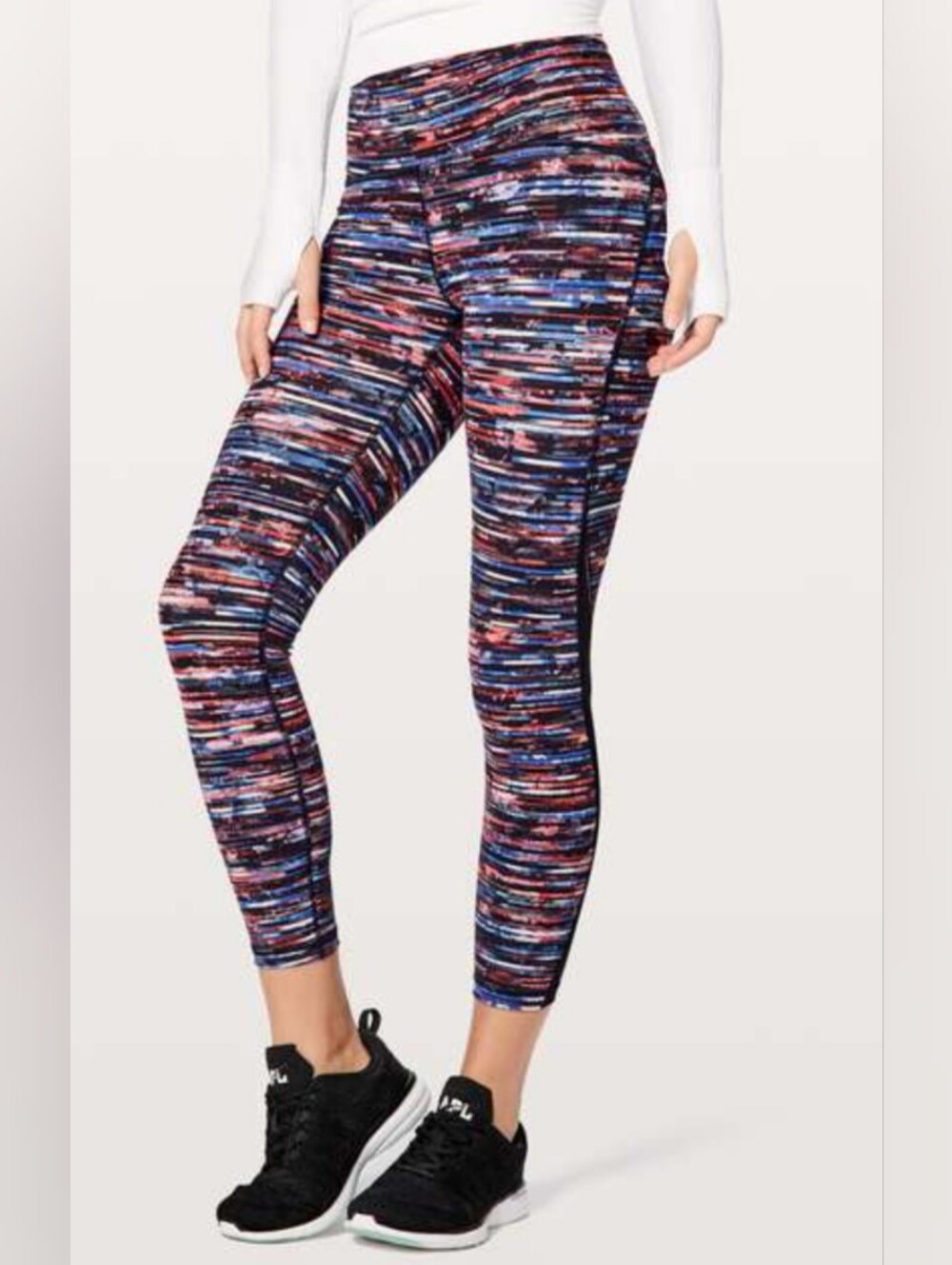 Lululemon Fast and Free 7/8 Tight II Nulux 25" Size 4 Sunrise Silhouette Multi